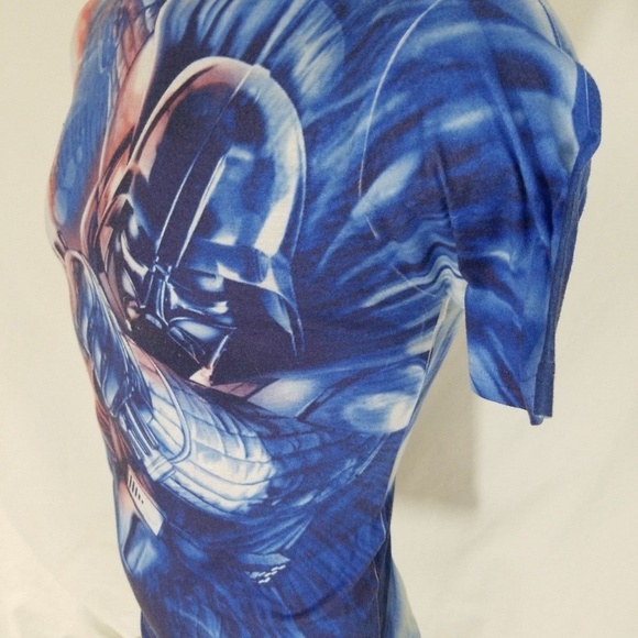 Darth Vader Light Saber Blue Graphic T Shirt 100% - Picture 4 of 6